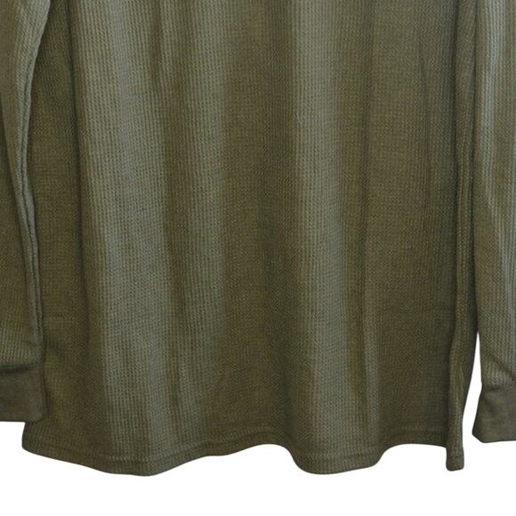 GALAXY BY HARVIC Men's Waffle Knit Thermal Shirt In Olive, Size Medium - Picture 3 of 4